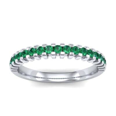 Thin Square Shared Prong Emerald Ring (0.38 CTW) Top Dynamic View