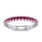 Thin Square Shared Prong Ruby Ring (0.38 CTW) Top Dynamic View