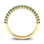 Thin Square Shared Prong Emerald Ring (0.38 CTW) Side View