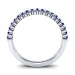 Thin Square Shared Prong Blue Sapphire Ring (0.38 CTW) Side View