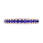 Thin Square Shared Prong Blue Sapphire Ring (0.38 CTW) Top Flat View