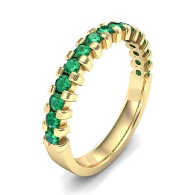 Square Shared Prong Emerald Ring (0.69 CTW) Perspective View