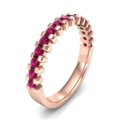 Square Shared Prong Ruby Ring (0.69 CTW) Perspective View