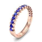 Square Shared Prong Blue Sapphire Ring (0.69 CTW) Perspective View