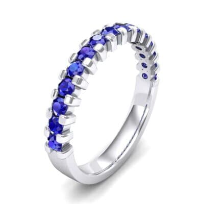Square Shared Prong Blue Sapphire Ring (0.69 CTW) Perspective View