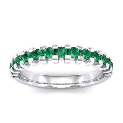 Square Shared Prong Emerald Ring (0.69 CTW) Top Dynamic View
