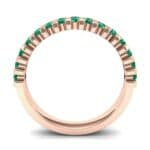 Square Shared Prong Emerald Ring (0.69 CTW) Side View