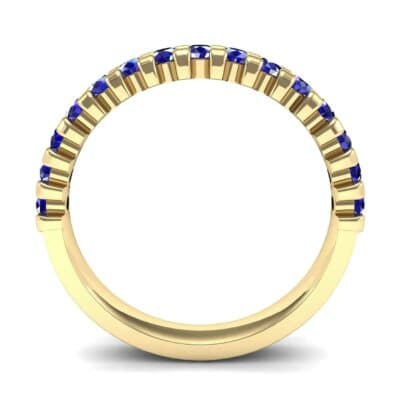 Square Shared Prong Blue Sapphire Ring (0.69 CTW) Side View