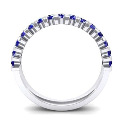 Square Shared Prong Blue Sapphire Ring (0.69 CTW) Side View
