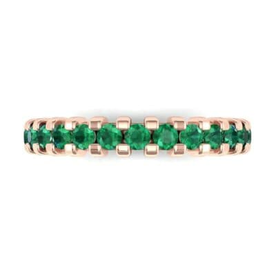 Square Shared Prong Emerald Ring (0.69 CTW) Top Flat View