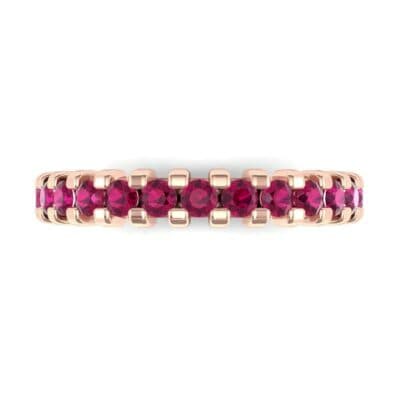 Square Shared Prong Ruby Ring (0.69 CTW) Top Flat View