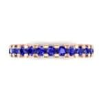 Square Shared Prong Blue Sapphire Ring (0.69 CTW) Top Flat View