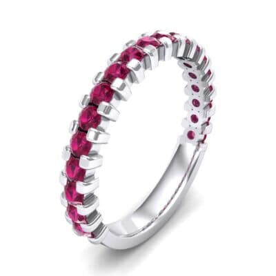 Square Shared Prong Ruby Ring (0.88 CTW) Perspective View