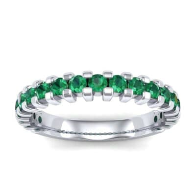 Square Shared Prong Emerald Ring (0.88 CTW) Top Dynamic View