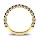 Square Shared Prong Blue Sapphire Ring (0.88 CTW) Side View