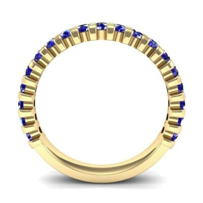 Square Shared Prong Blue Sapphire Ring (0.88 CTW) Side View