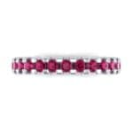 Square Shared Prong Ruby Ring (0.88 CTW) Top Flat View