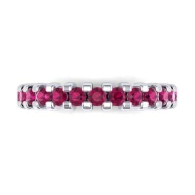 Square Shared Prong Ruby Ring (0.88 CTW) Top Flat View