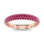 Three-Row Pave Ruby Ring (0.76 CTW) Top Dynamic View