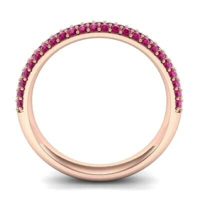 Three-Row Pave Ruby Ring (0.76 CTW) Side View