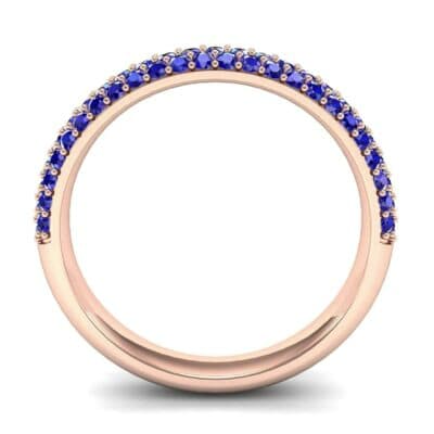 Three-Row Pave Blue Sapphire Ring (0.76 CTW) Side View