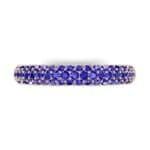 Three-Row Pave Blue Sapphire Ring (0.76 CTW) Top Flat View