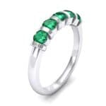 Round Bar-Set Five-Stone Emerald Ring (0.8 CTW) Perspective View