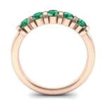Round Bar-Set Five-Stone Emerald Ring (0.8 CTW) Side View