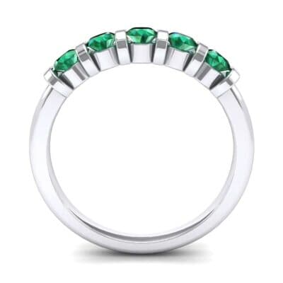 Round Bar-Set Five-Stone Emerald Ring (0.8 CTW) Side View