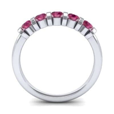 Round Bar-Set Five-Stone Ruby Ring (0.8 CTW) Side View