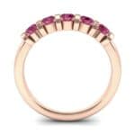 Round Bar-Set Five-Stone Ruby Ring (0.8 CTW) Side View