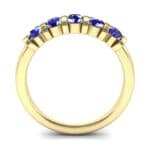 Round Bar-Set Five-Stone Blue Sapphire Ring (0.8 CTW) Side View