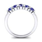 Round Bar-Set Five-Stone Blue Sapphire Ring (0.8 CTW) Side View
