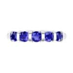 Round Bar-Set Five-Stone Blue Sapphire Ring (0.8 CTW) Top Flat View