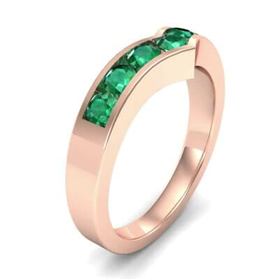 Channel-Set Peak Emerald Ring (0.65 CTW) Perspective View