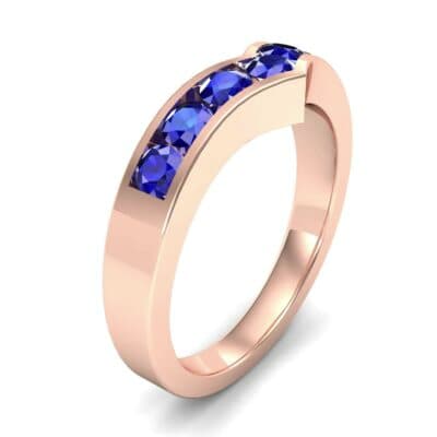 Channel-Set Peak Blue Sapphire Ring (0.65 CTW) Perspective View