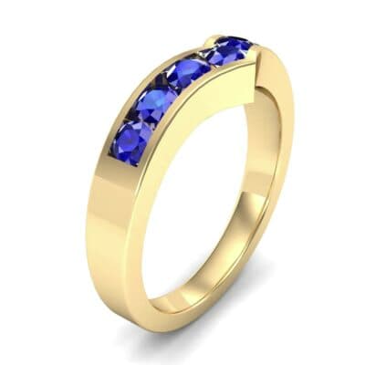 Channel-Set Peak Blue Sapphire Ring (0.65 CTW) Perspective View