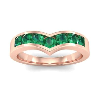 Channel-Set Peak Emerald Ring (0.65 CTW) Top Dynamic View