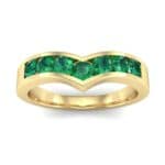 Channel-Set Peak Emerald Ring (0.65 CTW) Top Dynamic View
