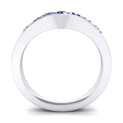 Channel-Set Peak Blue Sapphire Ring (0.65 CTW) Side View