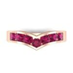Channel-Set Peak Ruby Ring (0.65 CTW) Top Flat View