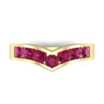 Channel-Set Peak Ruby Ring (0.65 CTW) Top Flat View