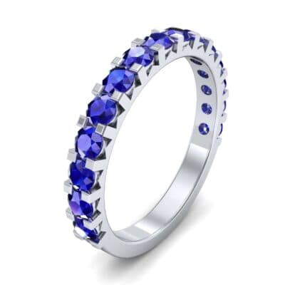 Square Prong Blue Sapphire Ring (1.26 CTW) Perspective View