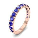 Square Prong Blue Sapphire Ring (1.26 CTW) Perspective View