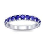 Square Prong Blue Sapphire Ring (1.26 CTW) Top Dynamic View