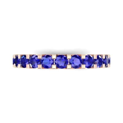Square Prong Blue Sapphire Ring (1.26 CTW) Top Flat View