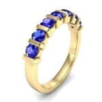 Bar-Set Seven-Stone Blue Sapphire Ring (1.12 CTW) Perspective View