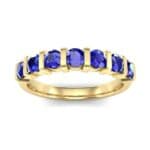 Bar-Set Seven-Stone Blue Sapphire Ring (1.12 CTW) Top Dynamic View