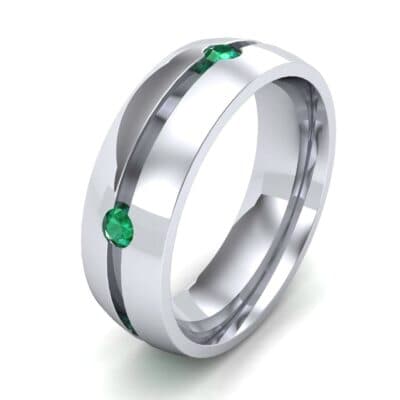 Grooved Five-Stone Emerald Ring (0.33 CTW) Perspective View