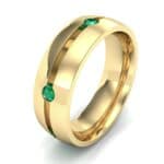 Grooved Five-Stone Emerald Ring (0.33 CTW) Perspective View